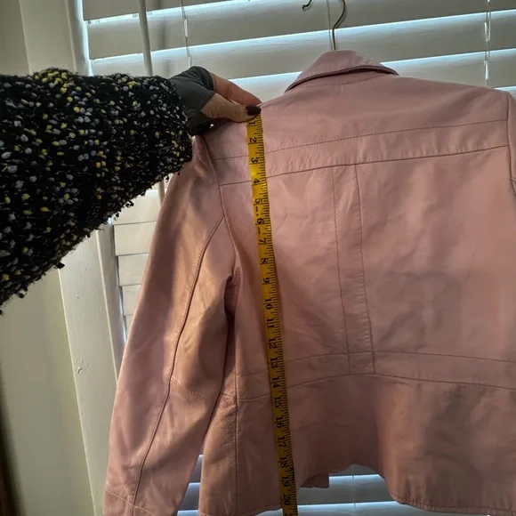 Alfani Blush Pink Leather Zip-Front Jacket Y2K Piece - Picture 9 of 13